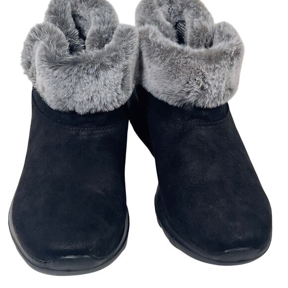 Skechers On the Go Joy Gen 5 GOGA Mat Air Cooled Faux Fur Blk Ankle Boots Wom 10 - Picture 1 of 13